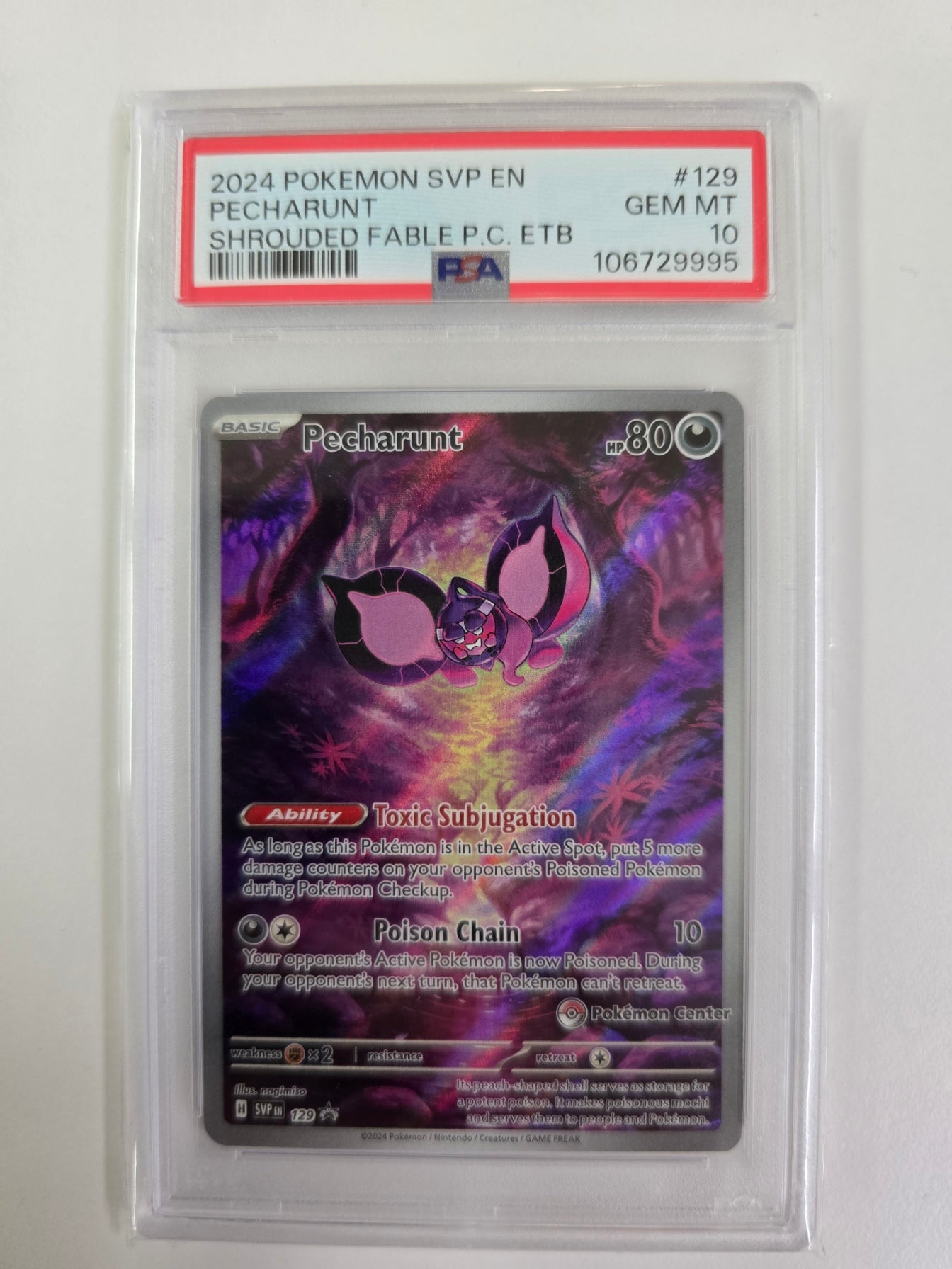 Pecharunt - SVP Shrouded Fable ETB / PSA 10 (Englisch)