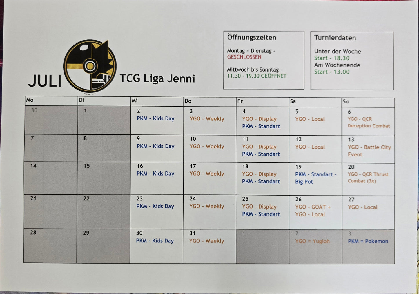Eventplaner Juli 2025