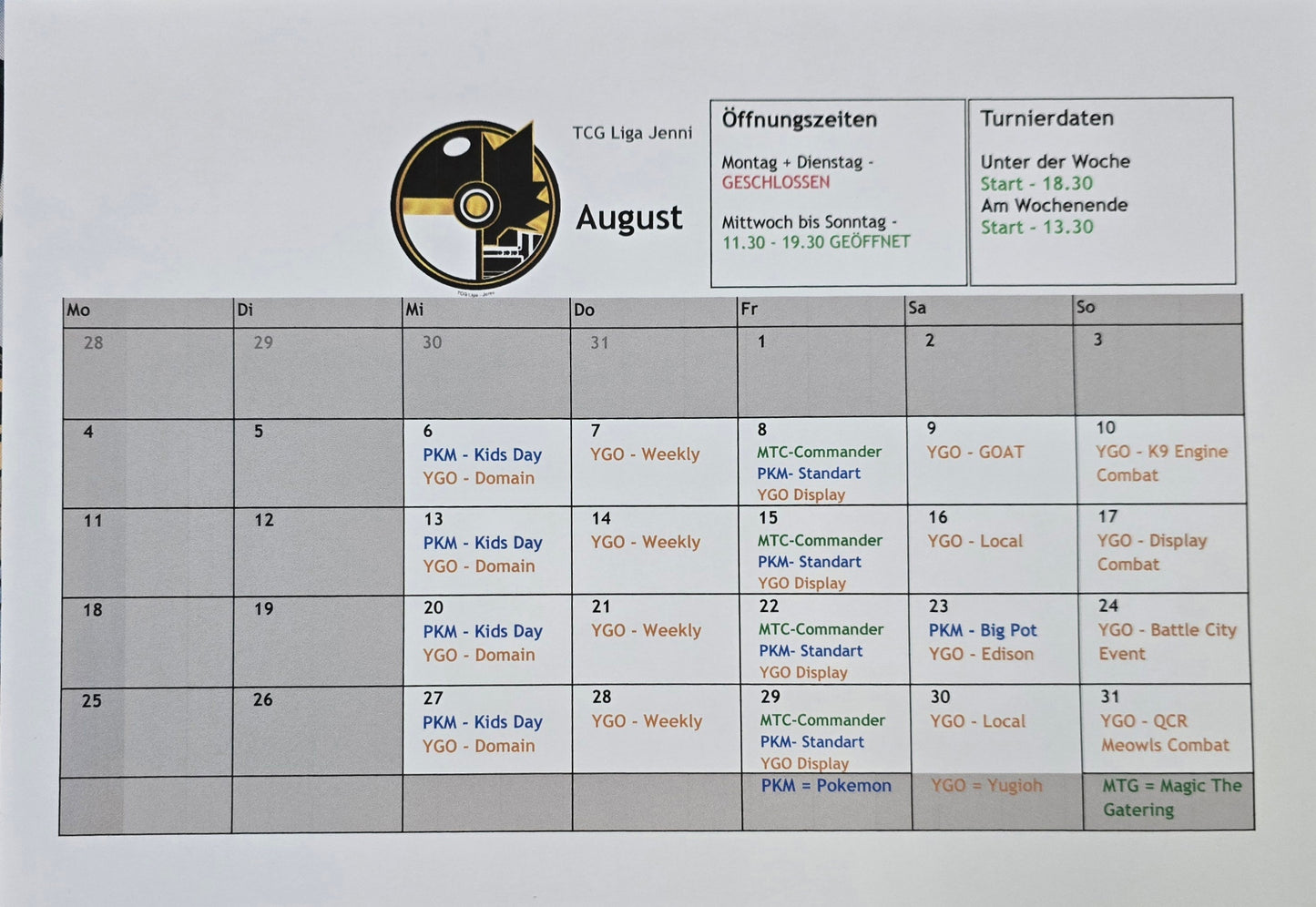 Eventplaner August 2025