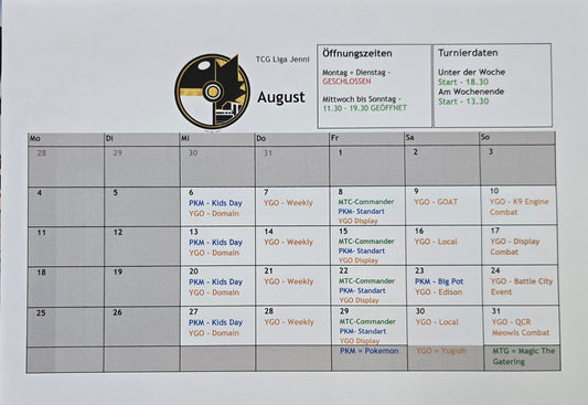 Eventplaner August 2025